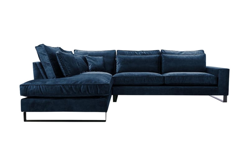 Corblack 2-sits Soffa - Blå - 3 sits soffa med divan - Sammetssoffa - Divansoffor & schäslongsoffa