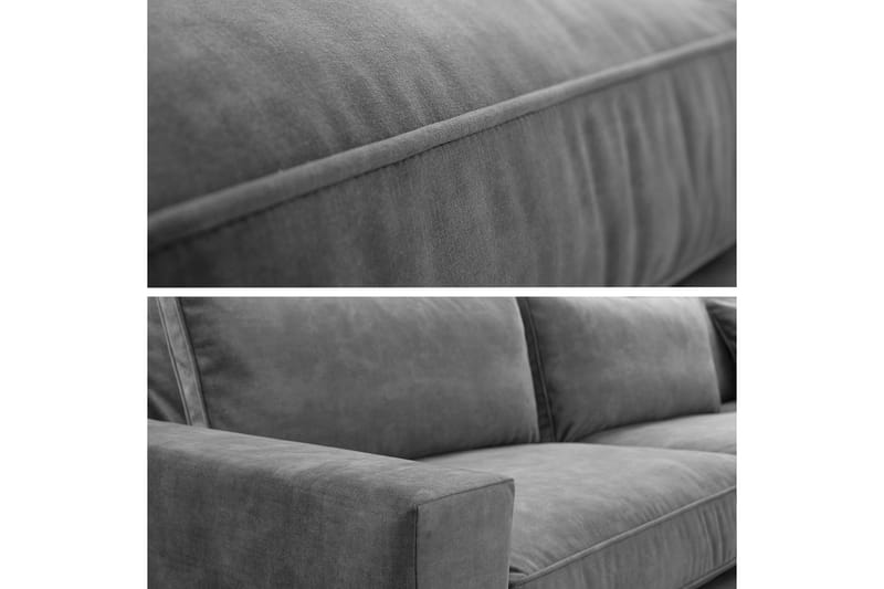 Corblack 2-sits Soffa - Grå - Divansoffor & schäslongsoffa - Sammetssoffa - 3 sits soffa med divan