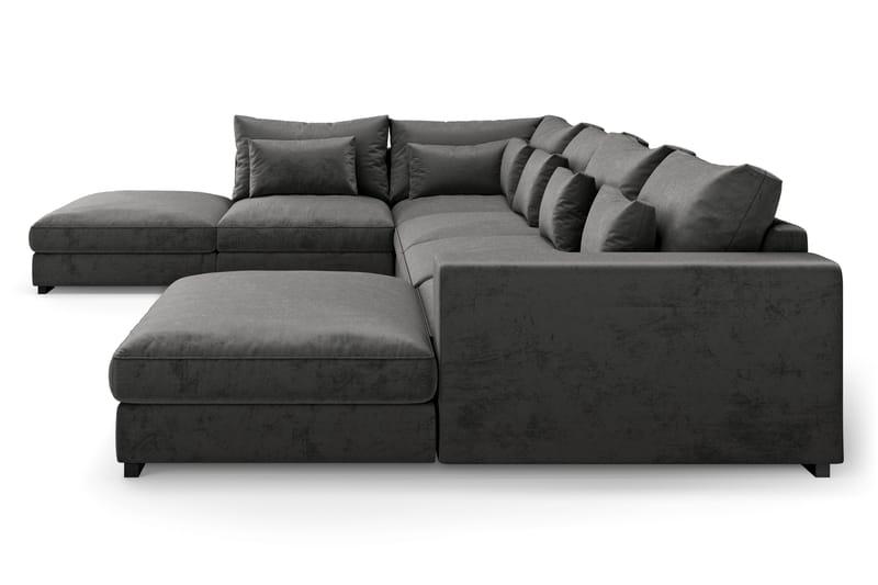 Dubai Stor U Soffa modul med Divan Höger Sammet Extra djup - Mörkgrå - Möbler - Soffa - Modulsoffor - Komplett modulsoffa