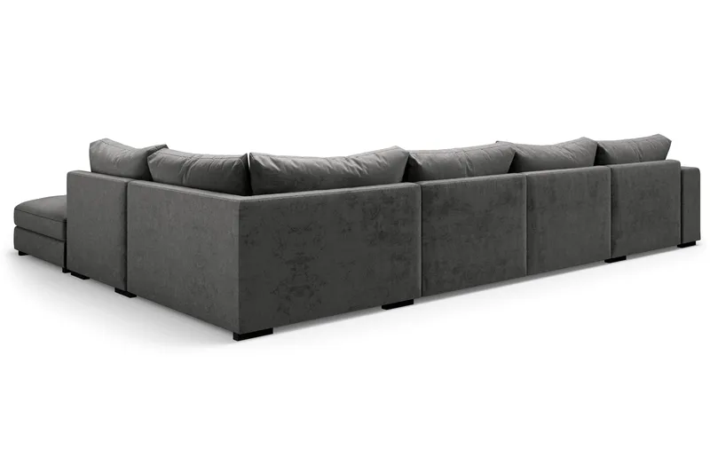 Dubai Stor U Soffa modul med Divan Vänster Sammet Extra djup - Mörkgrå - Möbler - Soffa - Modulsoffor - Komplett modulsoffa