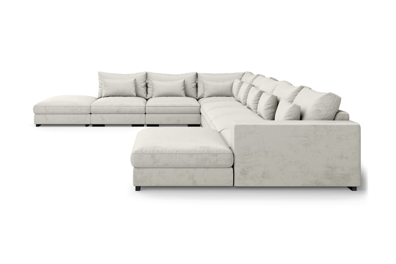 Dubai U-modulsoffa Large med Divan Höger Sammet - Vit - Möbler - Soffa - Sammetssoffa