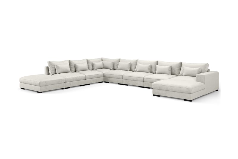 Dubai U-modulsoffa Large med Divan Höger Sammet - Vit - Möbler - Soffa - Sammetssoffa