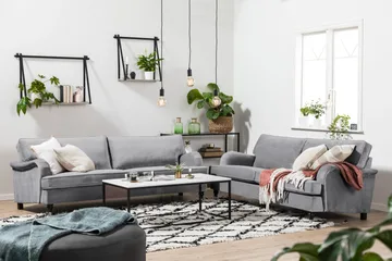 Howard soffa utan divan & schäslong Bloomington Howard Classic Sammetssoffa 3,5-sits Vera 2, Grå Sammet - Möbler - Soffa - 3 sits soffa