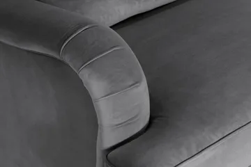 Howard soffa utan divan & schäslong Bloomington Howard Classic Sammetssoffa 3,5-sits Vera 2, Grå Sammet - Möbler - Soffa - 3 sits soffa