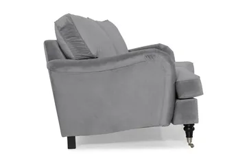Howard soffa utan divan & schäslong Bloomington Howard Classic Sammetssoffa 3,5-sits Vera 2, Grå Sammet - Möbler - Soffa - 3 sits soffa