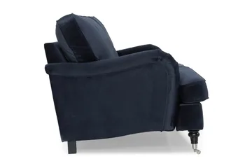 Howard soffa utan divan & schäslong Bloomington Howard Classic Sammetssoffa 3,5-sits Vera 4, Blå Sammet - Möbler - Soffa - 3 sits soffa