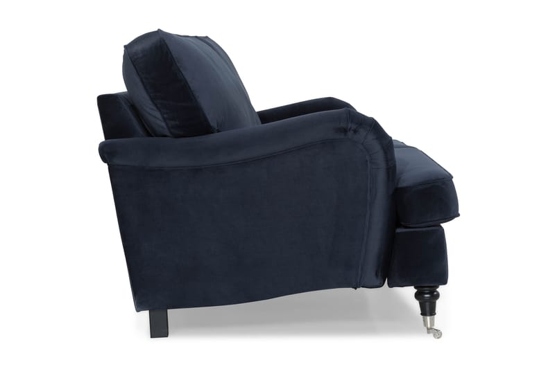 Howard soffa utan divan & schäslong Bloomington Howard Classic Sammetssoffa 3,5-sits Vera 4, Blå Sammet - Möbler - Soffa - 3 sits soffa