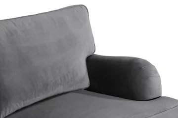 Howard soffa utan divan & schäslong Bloomington Howard Classic Sammetssoffa 3-sits Vera 2, Grå Sammet - Möbler - Soffa - 3 sits soffa