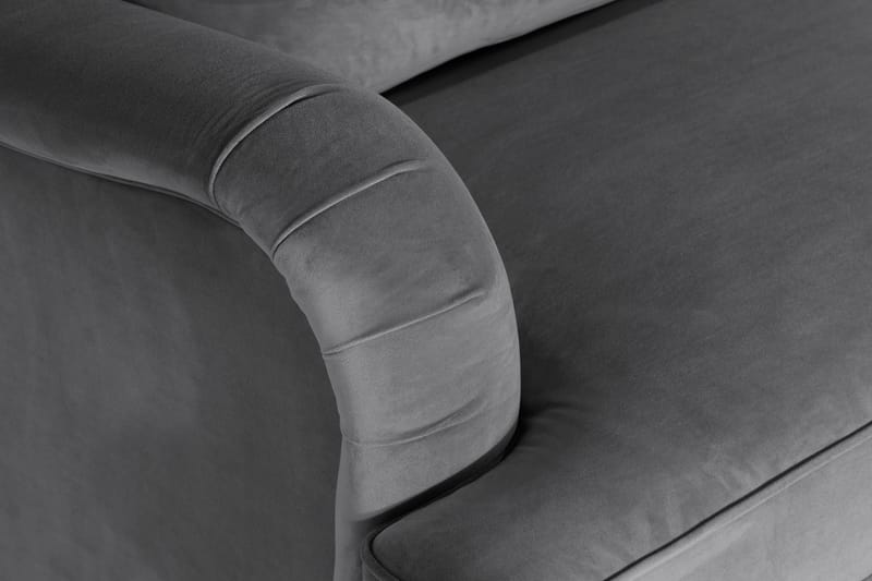 Howard soffa utan divan & schäslong Bloomington Howard Classic Sammetssoffa 3-sits Vera 2, Grå Sammet - Möbler - Soffa - 3 sits soffa