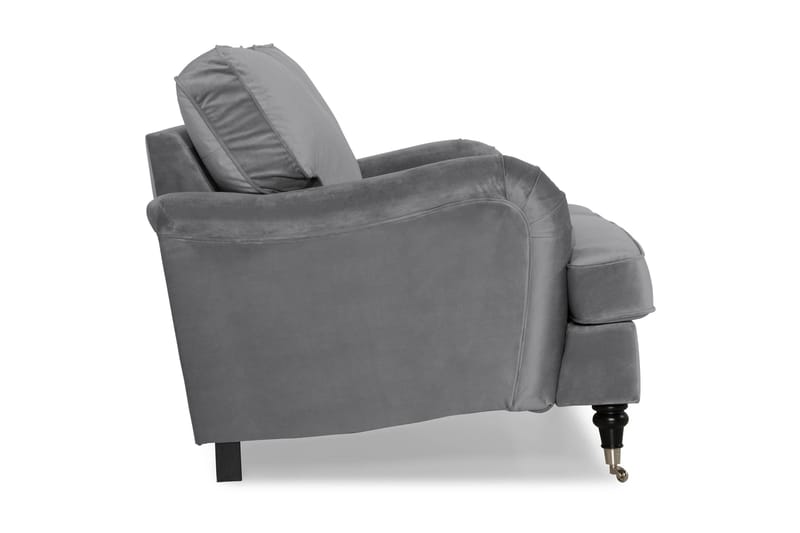 Howard soffa utan divan & schäslong Bloomington Howard Classic Sammetssoffa 3-sits Vera 2, Grå Sammet - Möbler - Soffa - 3 sits soffa