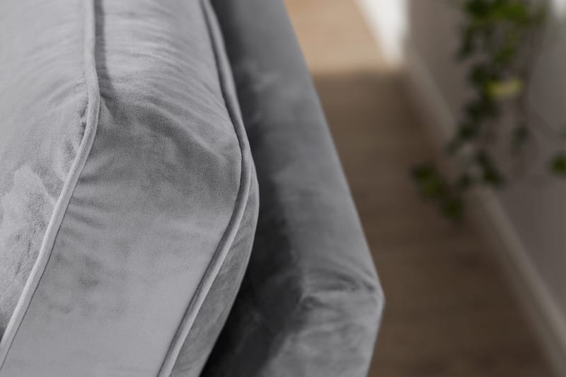 Howard soffa utan divan & schäslong Bloomington Howard Classic Sammetssoffa 3-sits Vera 2, Grå Sammet - Möbler - Soffa - 3 sits soffa