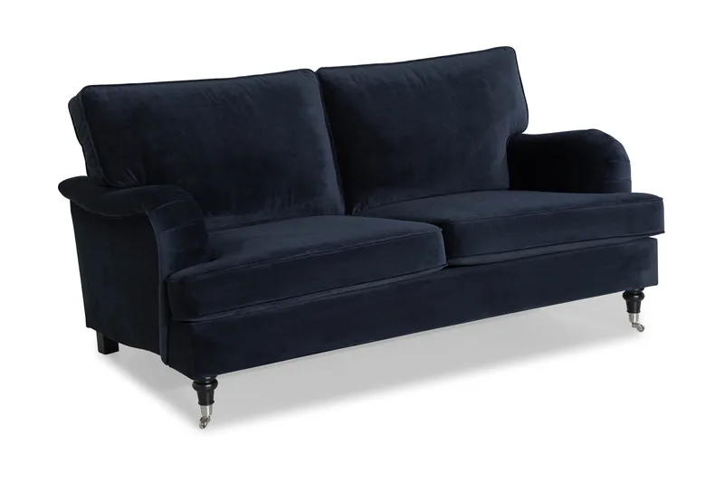 Howard soffa utan divan & schäslong Bloomington Howard Classic Sammetssoffa 3-sits Vera 4, Blå Sammet - Möbler - Soffa - 3 sits soffa