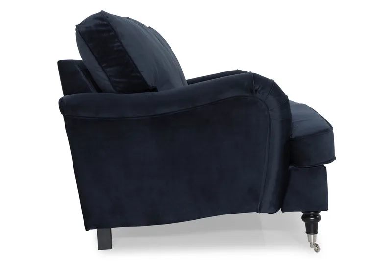 Howard soffa utan divan & schäslong Bloomington Howard Classic Sammetssoffa 3-sits Vera 4, Blå Sammet - Möbler - Soffa - 3 sits soffa