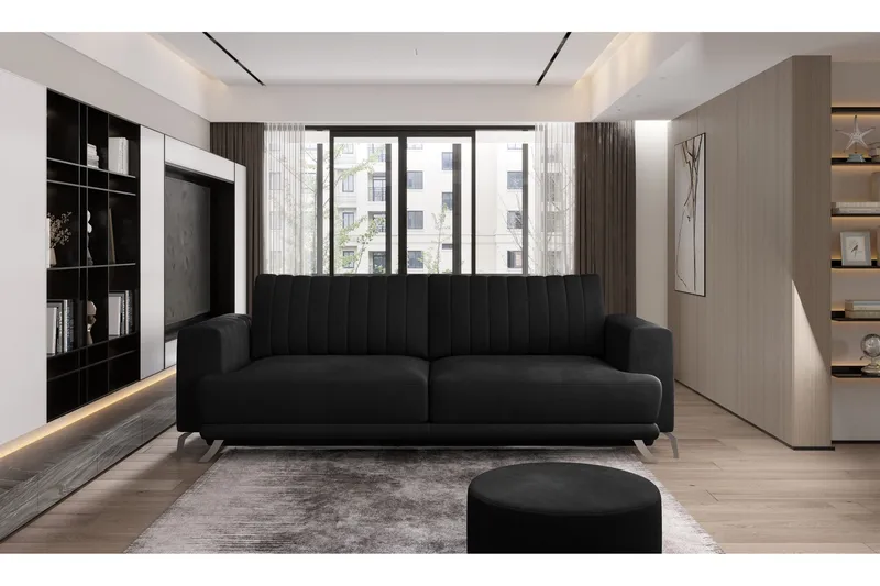 Jalissia 3-sits Soffa, Svart