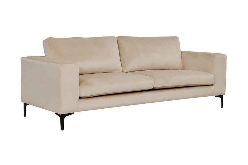 Johana 3-sits Sammetssoffa - Beige - Sammetssoffa - 3 sits soffa