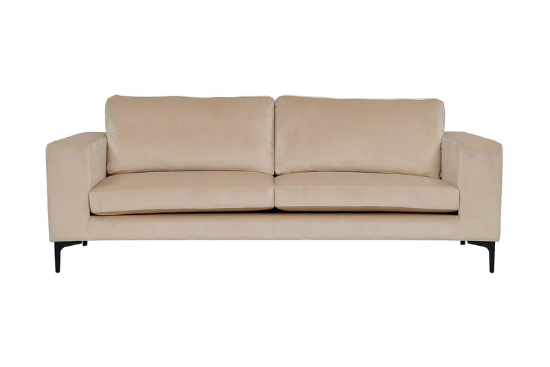 Johana 3-sits Sammetssoffa - Beige - Sammetssoffa - 3 sits soffa