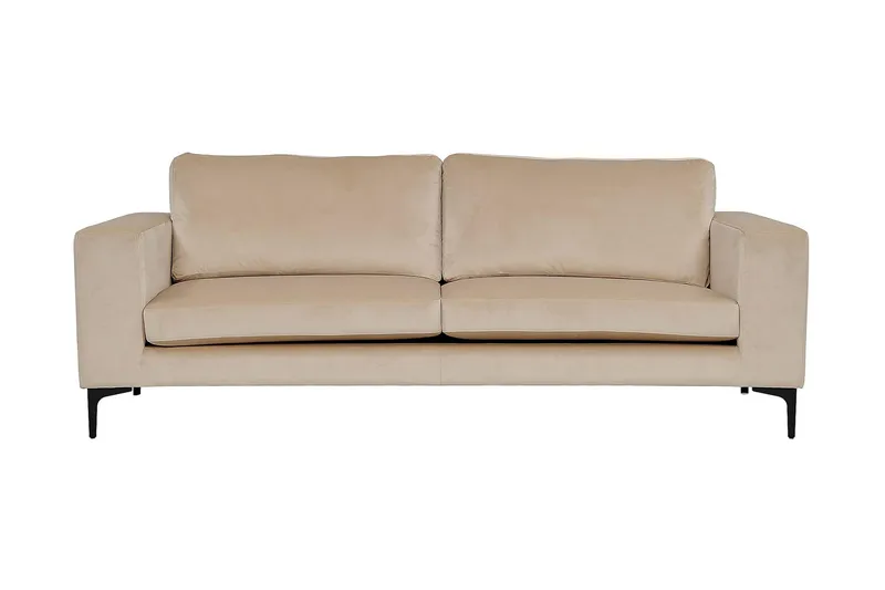 Johana 3-sits Sammetssoffa, Beige