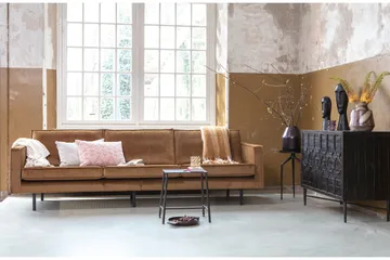 Lissbon 3-sits Sammetssoffa - Gul - Möbler - Soffa - Sammetssoffa