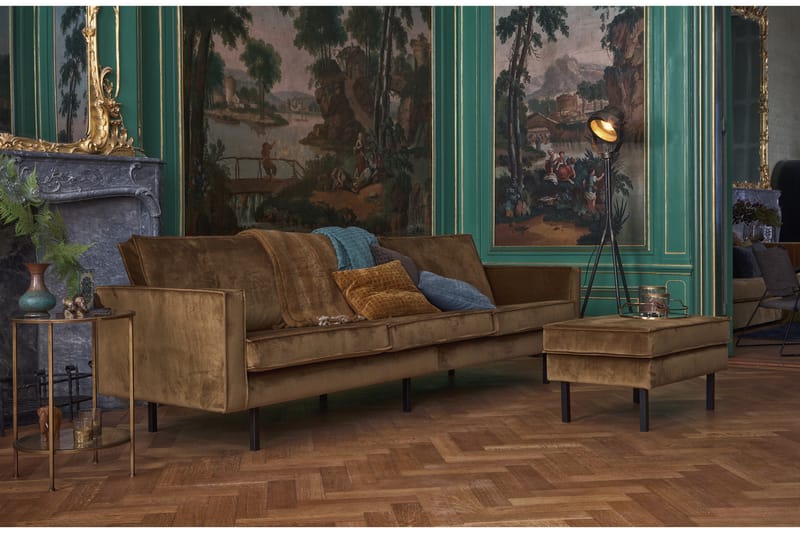 Lissbon 3-sits Sammetssoffa - Gul - Möbler - Soffa - Sammetssoffa