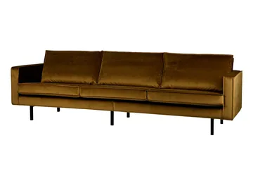 Lissbon 3-sits Sammetssoffa - Gul - Möbler - Soffa - Sammetssoffa