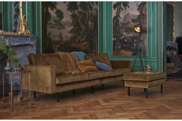 Lissbon 3-sits Sammetssoffa - Gul - Möbler - Soffa - Sammetssoffa