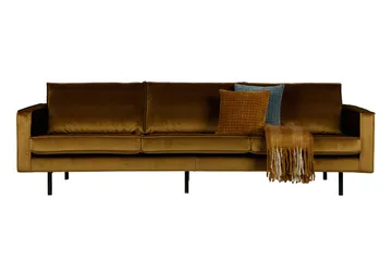 Lissbon 3-sits Sammetssoffa - Gul - Möbler - Soffa - Sammetssoffa
