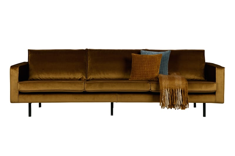 Lissbon 3-sits Sammetssoffa - Gul - Möbler - Soffa - Sammetssoffa