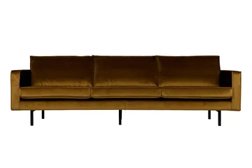 Lissbon 3-sits Sammetssoffa - Gul - Möbler - Soffa - Sammetssoffa