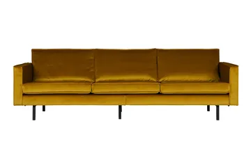 Lissbon 3-sits Sammetssoffa - Ockra - Möbler - Soffa - Sammetssoffa