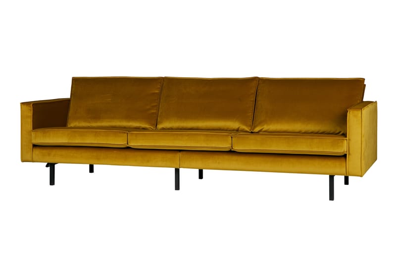 Lissbon 3-sits Sammetssoffa - Ockra - Möbler - Soffa - Sammetssoffa