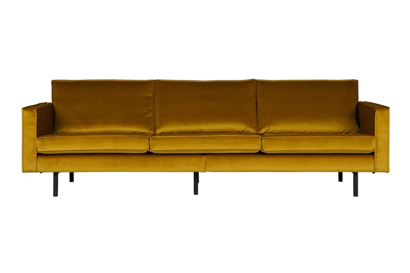 Lissbon 3-sits Sammetssoffa - Ockra - Möbler - Soffa - Sammetssoffa