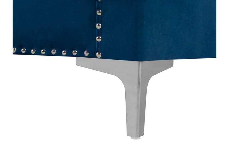 Llawhaden Rektangulär Chesterfield Sammetssoffa 211 cm - Blå - Möbler - Soffa - Sammetssoffa