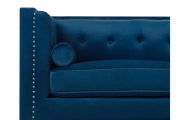 Llawhaden Rektangulär Chesterfield Sammetssoffa 211 cm - Blå - Möbler - Soffa - Sammetssoffa