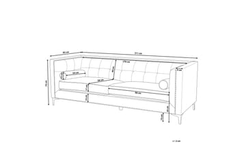 Llawhaden Soffa Sammet - Grå - Möbler - Soffa - Sammetssoffa