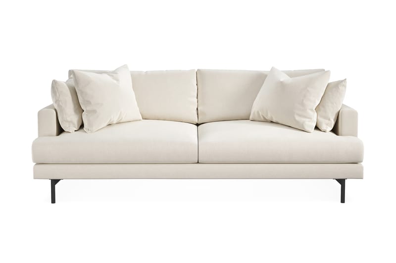 Menard 3-sits Djup Sammetssoffa - Krämvit - Möbler - Soffa - Sammetssoffa
