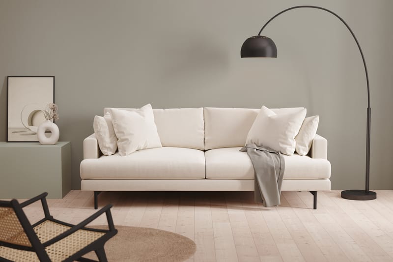 Menard 4-sits Djup Sammetssoffa - Krämvit - Möbler - Soffa - Sammetssoffa