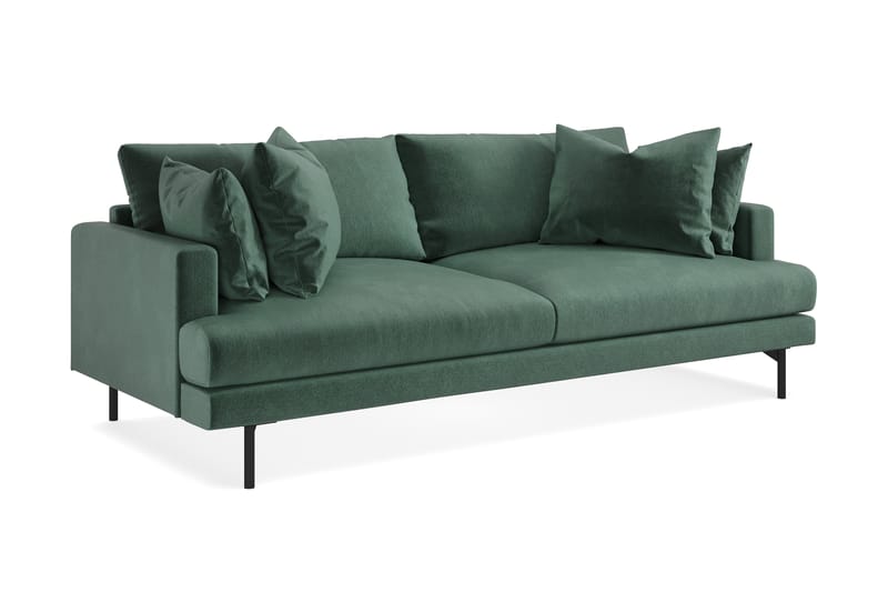 Menard 4-sits Djup Sammetssoffa - Mörkgrön - Möbler - Soffa - Sammetssoffa