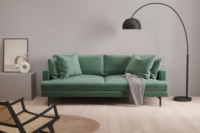 Menard 4-sits Djup Sammetssoffa - Mörkgrön - Möbler - Soffa - Sammetssoffa