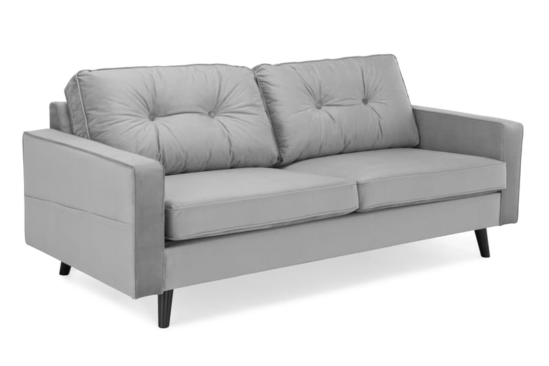 Monroe 3-sits Sammetssoffa - Ljusgrå - Möbler - Soffa - Sammetssoffa