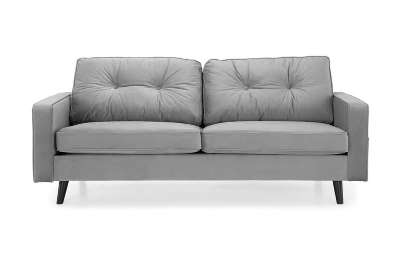 Monroe 3-sits Sammetssoffa - Ljusgrå - Möbler - Soffa - Sammetssoffa