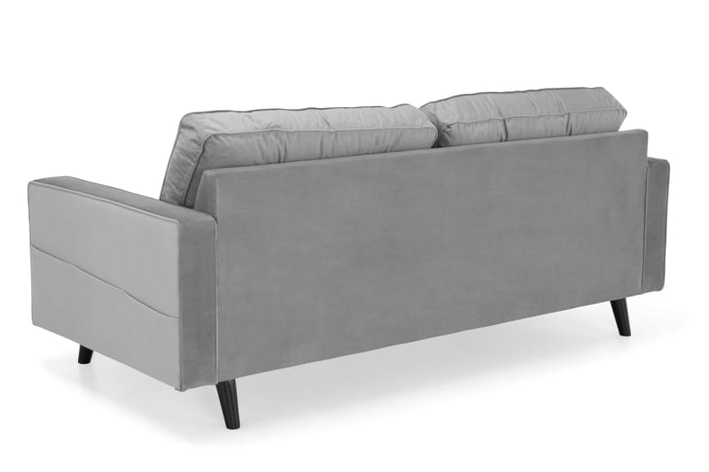 Monroe 3-sits Sammetssoffa - Ljusgrå - Möbler - Soffa - Sammetssoffa