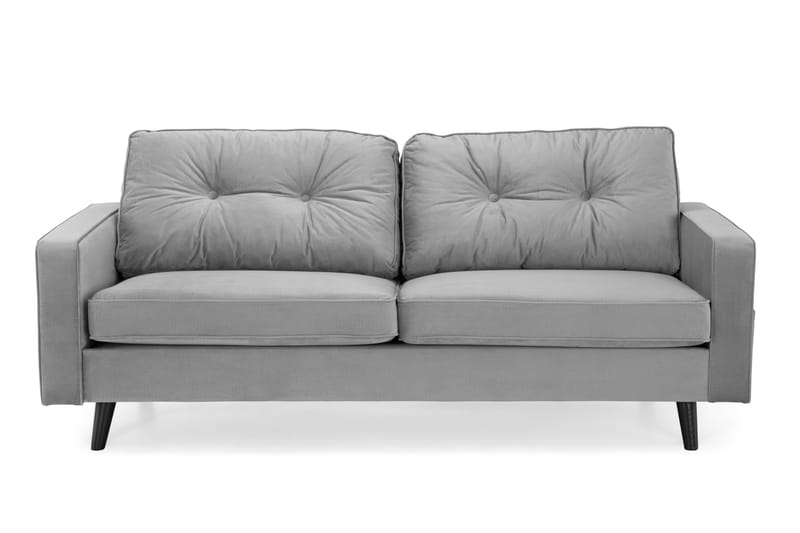 Monroe 3-sits Sammetssoffa - Ljusgrå - Möbler - Soffa - Sammetssoffa