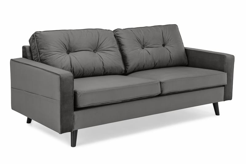 Monroe 3-sits Sammetssoffa - Mörkgrå - Möbler - Soffa - Sammetssoffa