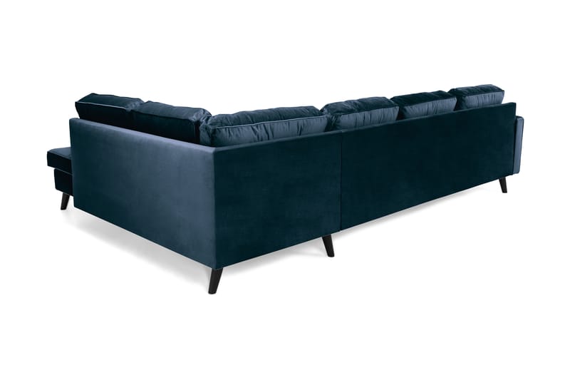 Monroe 4-sits Högervänd U-formad Soffa med Divan och Schäslong i Sammet - Blå - Möbler - Soffa - Sammetssoffa