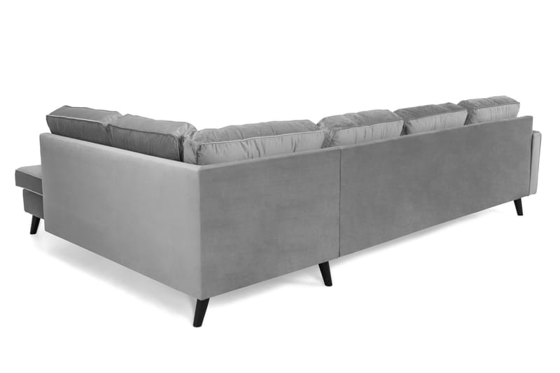 Monroe 4-sits Högervänd U-formad Soffa med Divan och Schäslong i Sammet - Ljusgrå - Möbler - Soffa - Sammetssoffa