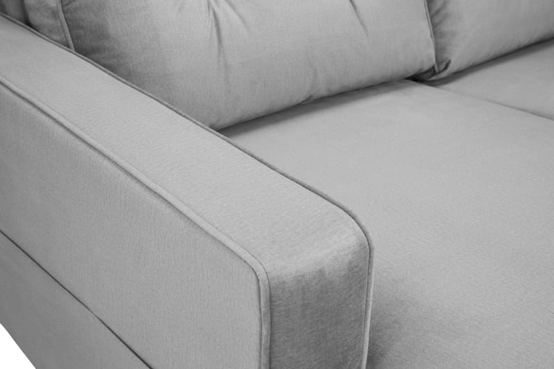 Monroe 4-sits Vänstervänd U-formad Soffa med Divan och Schäslong i Sammet - Ljusgrå - Möbler - Soffa - Sammetssoffa