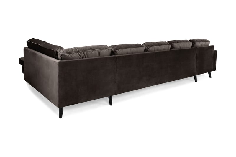Monroe 6-sits Högervänd U-formad Large Soffa med Divan och Schäslong i Sammet - Brun - Möbler - Soffa - Sammetssoffa