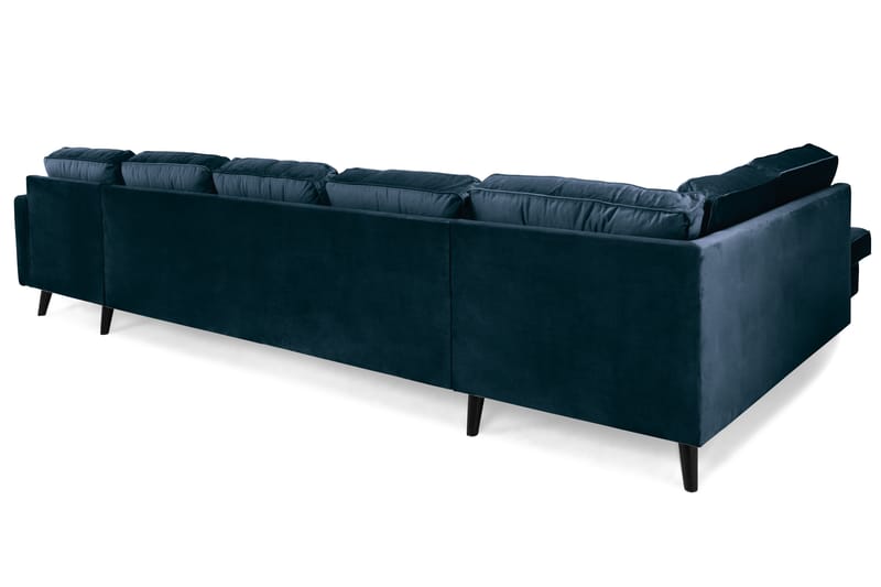 Monroe 6-sits Vänstervänd U-formad Large Soffa med Divan och Schäslong i Sammet - Blå - Möbler - Soffa - Sammetssoffa