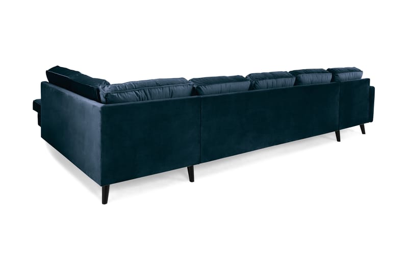 Monroe U-soffa Large med Divan Vänster Sammet - Midnattsblå - U-soffa - Sammetssoffa