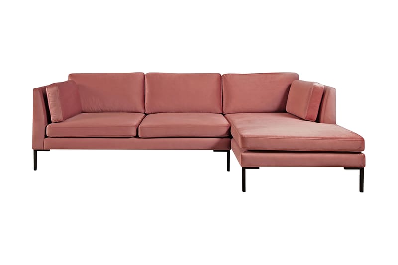 Ocean Hörnsoffa Höger - Rosa - Bäddsoffa - Bäddsoffa divan - Sammetssoffa